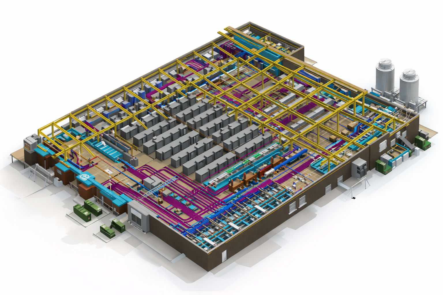 Topaz data center full BIM model with structural and MEP